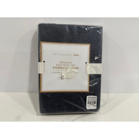 Pottery Barn Teen Organic Favorite Tee Standard Sham 20x26 Charcoal Gray NWT - Picture 3 of 6